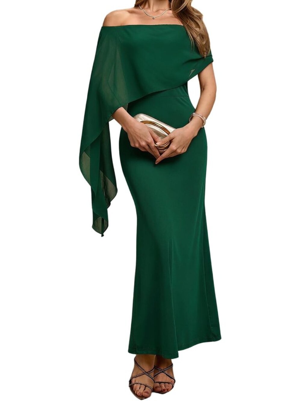 Elegant Off-Shoulder Fall Wedding Guest Dress